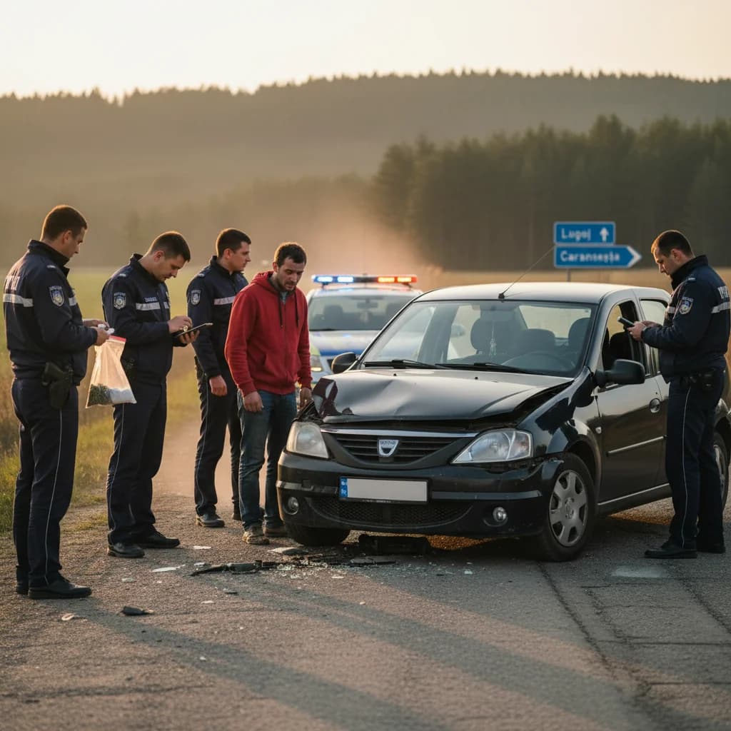 Mașină furată din Lugoj recuperată în Caransebeș; Șoferul, beat, fără permis și cu droguri asupra sa