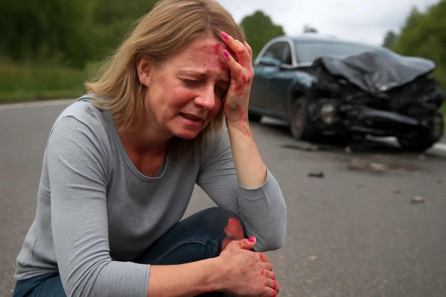 O femeie rănită într-un accident dramatic - FOTO.