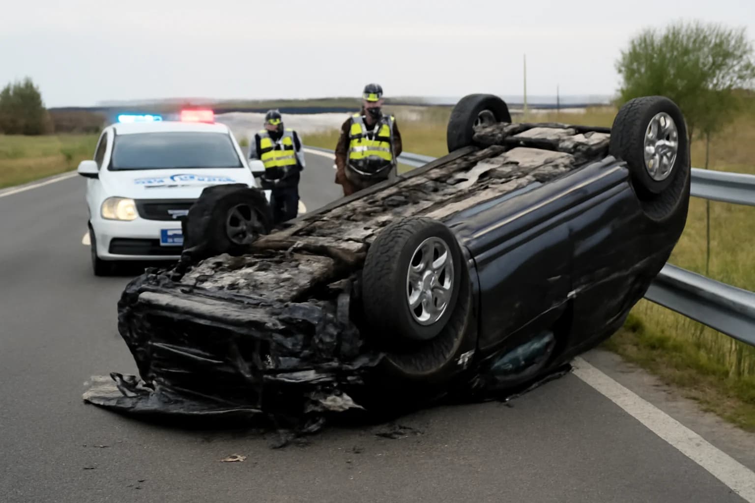 Șofer urmărit de polițiști în Timișoara s-a răsturnat cu mașina și a fost arestat după o cursă dramatică pe centura orașului