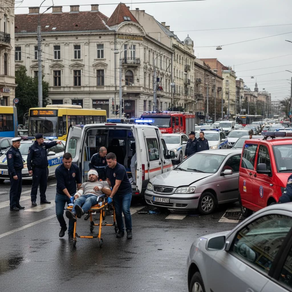 Un bărbat transportat la spital